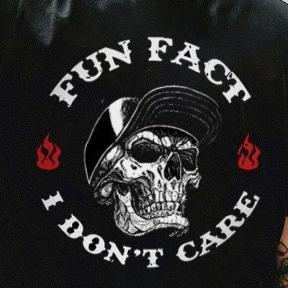 Fun Fact I Don't Care Skeleton Shirt, Funny Sarcastic Shirt, Grim Reaper Meme 24 - Picture 2 of 5